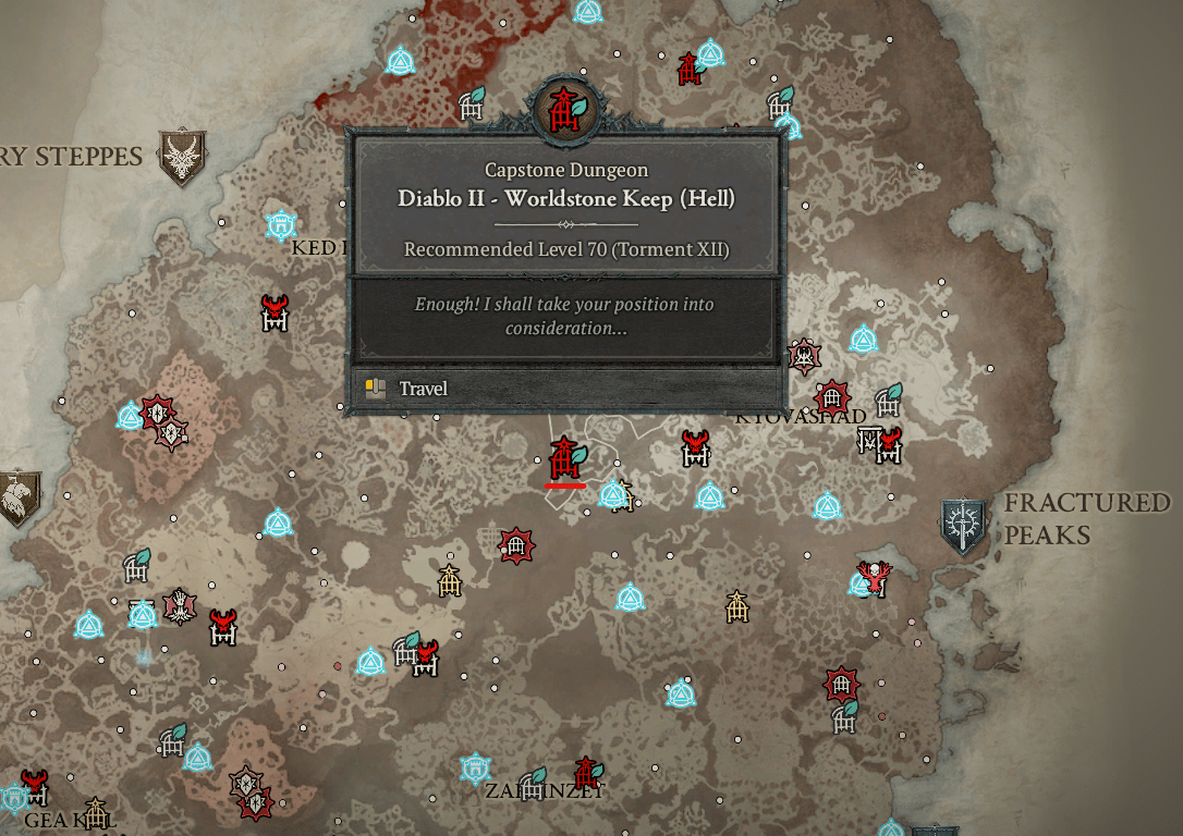 Worldstone Keep (Hell) location in Fractured Peaks